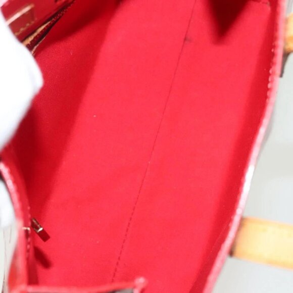 LOUIS VUITTON Monogram Vernis Reade PM Hand Bag Red Rouge M91088 LV Auth 137115 - Picture 10 of 16